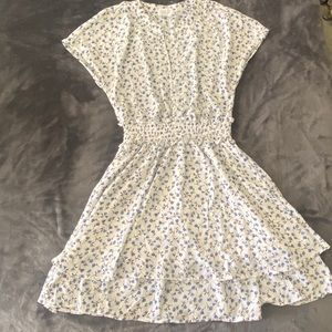 Sienna Sky Mini Dress | Sienna Sky White Mini Dress with a blue floral pattern